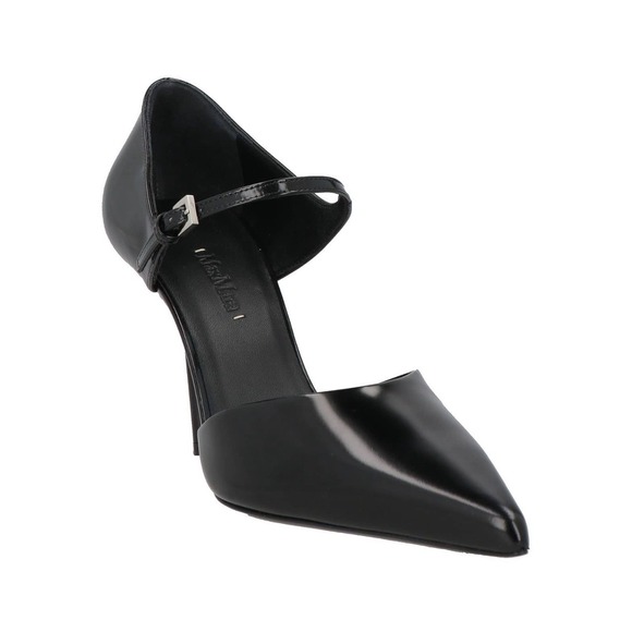 Max Mara Black Leather Stiletto Heels Size 40 USA Size 9  ‼️ review photos ‼️ - Picture 4 of 12